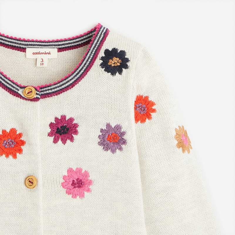 Combinaison grise bébé fille en tricot jacquard Catimini