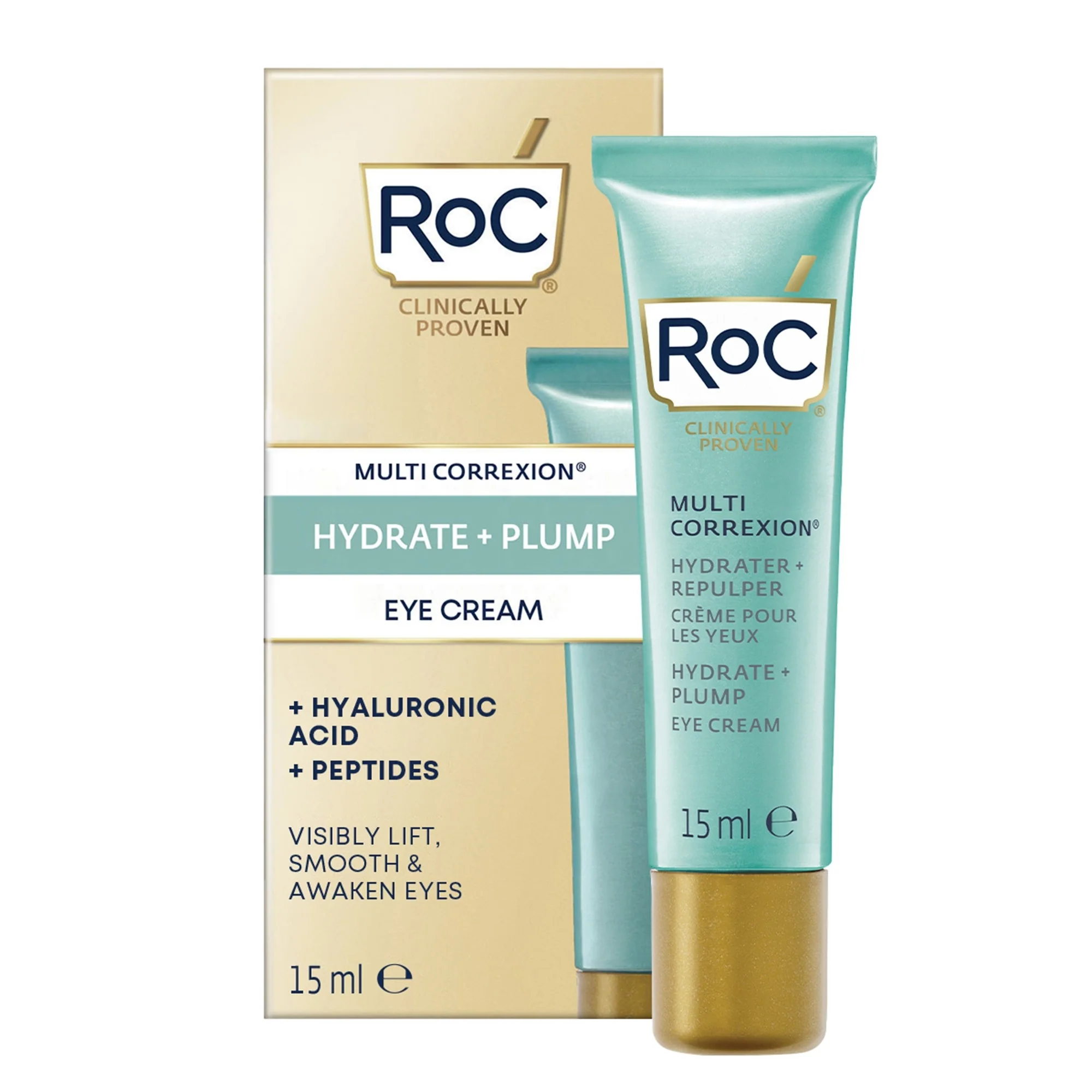 Crema contorno de ojos Multi Correxion Hydrate + Plump - Contorno de ojos antiarrugas, contorno de ojos hidratante