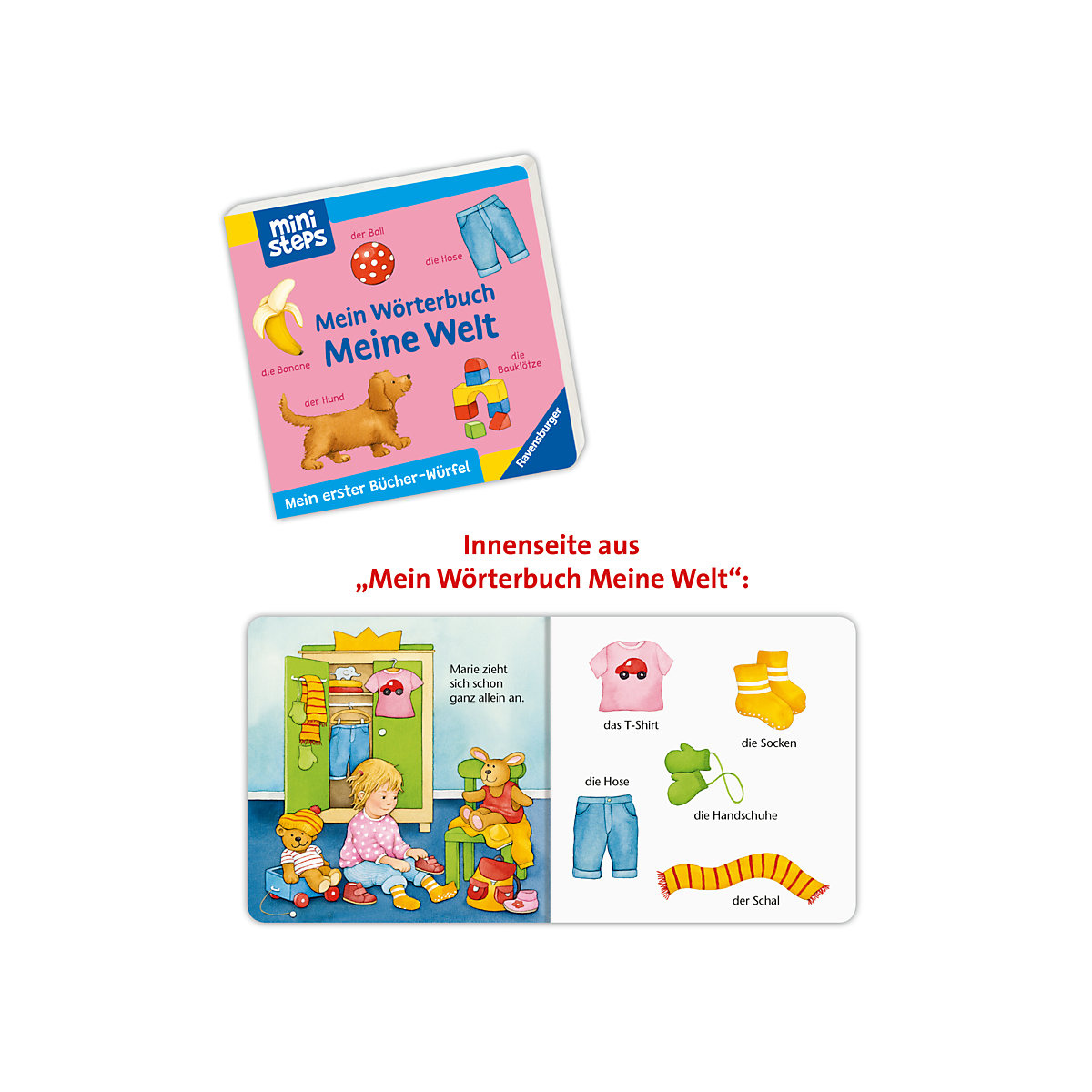 ministeps® Mein erster Bücher-Würfel: Meine ersten Wörter (Bücher-Set)