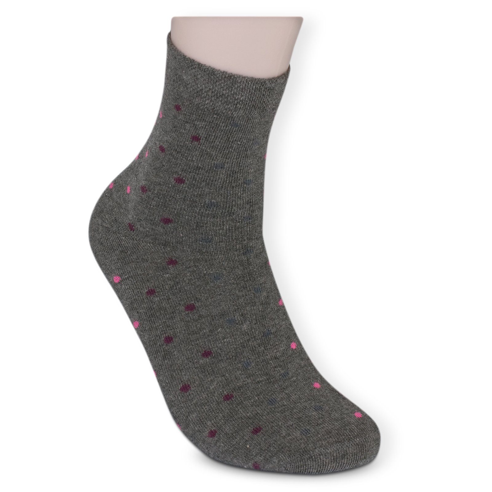 Die Sockenbude Kurzsocken WELLNESS (Bund, 5-Paar, rosa grau) mit Komfortbund ohne Gummi