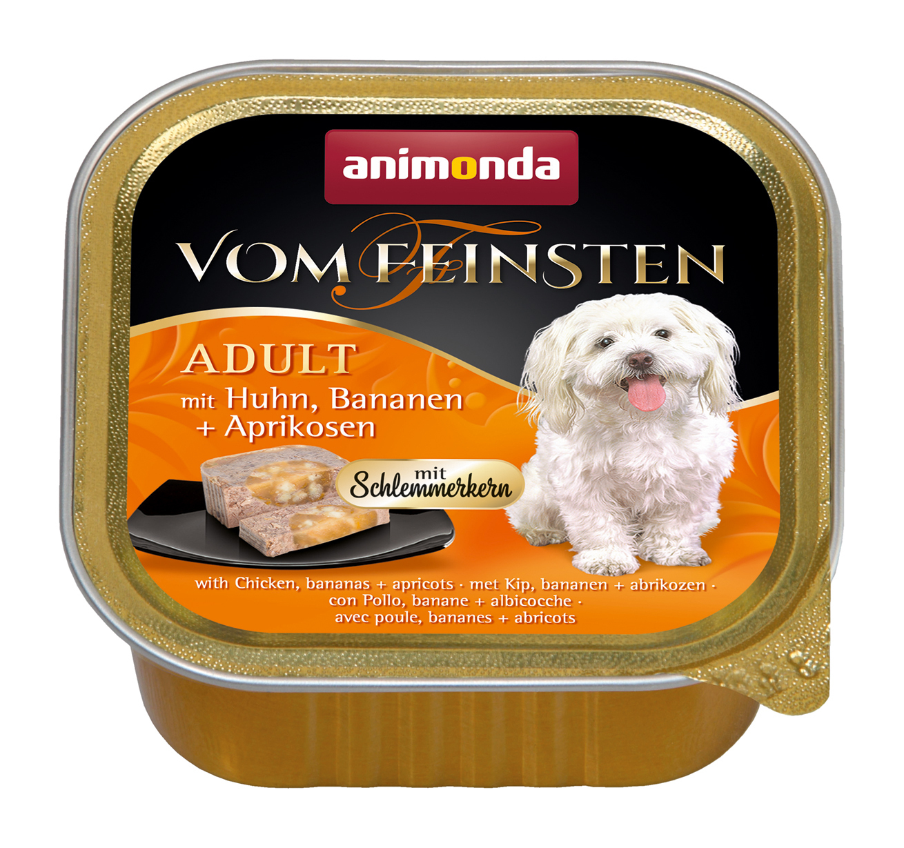 Animonda Hundenassfutter Animonda Vom Feinsten Adult 22x150g Huhn, Bananen & Aprikosen mit Schlemmerkern