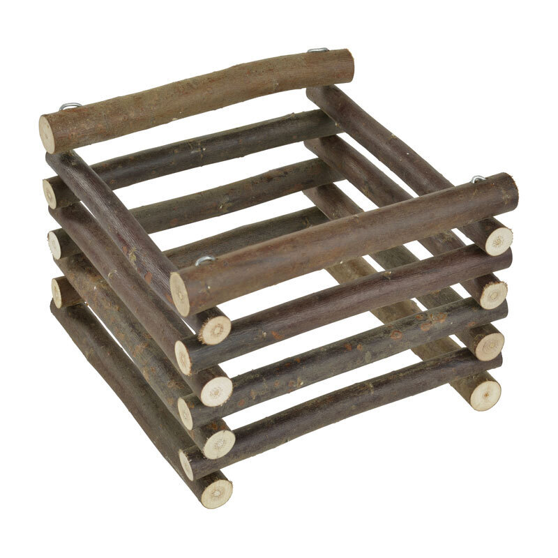 AniOne Käfigzubehör AniOne Holz-Heuraufe eckig