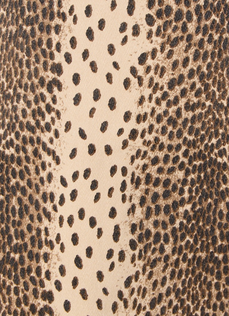 Refined Department Clau taisna piegriezuma džinsa kombinezons ar leoparda apdruku
