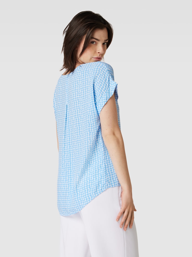 Blusenshirt mit Allover-Muster in blau