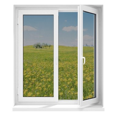 Insektenschutzplissee Fenster Fliegengitter Insektenschutz schwarz, EASYmaxx, Magneten, Moskitonetz mit Magnetverschluss 150x130 cm