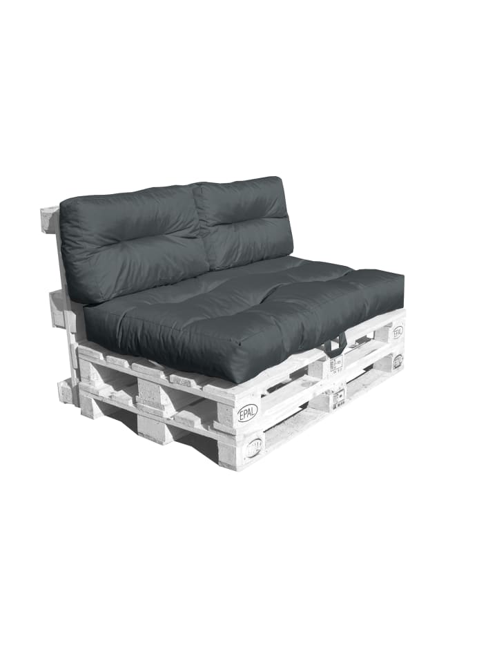 GMD Living Outdoor Palettenkissen Set MONSUN, wasserfest, Farbe Anthrazit  günstig kaufen 120 x 80 cm