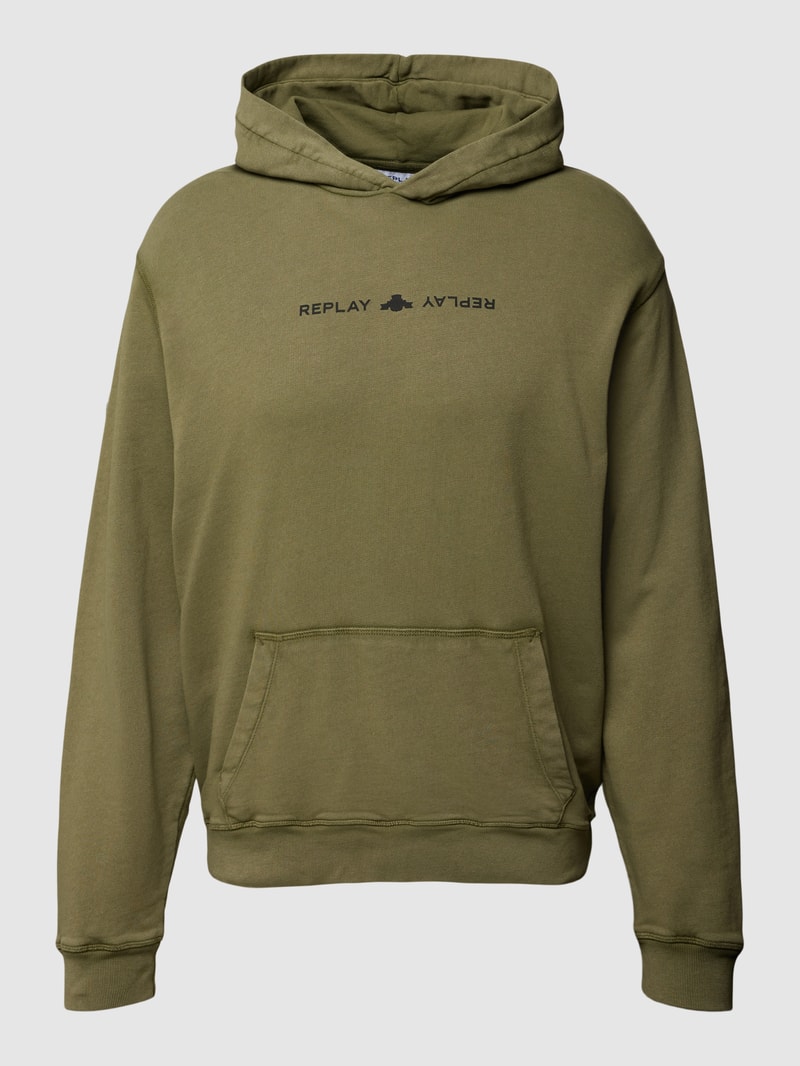 Hoodie mit Känguru-Tasche in khaki