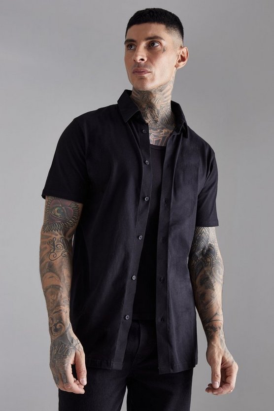 Tall kurzärmliges Jersey-Hemd