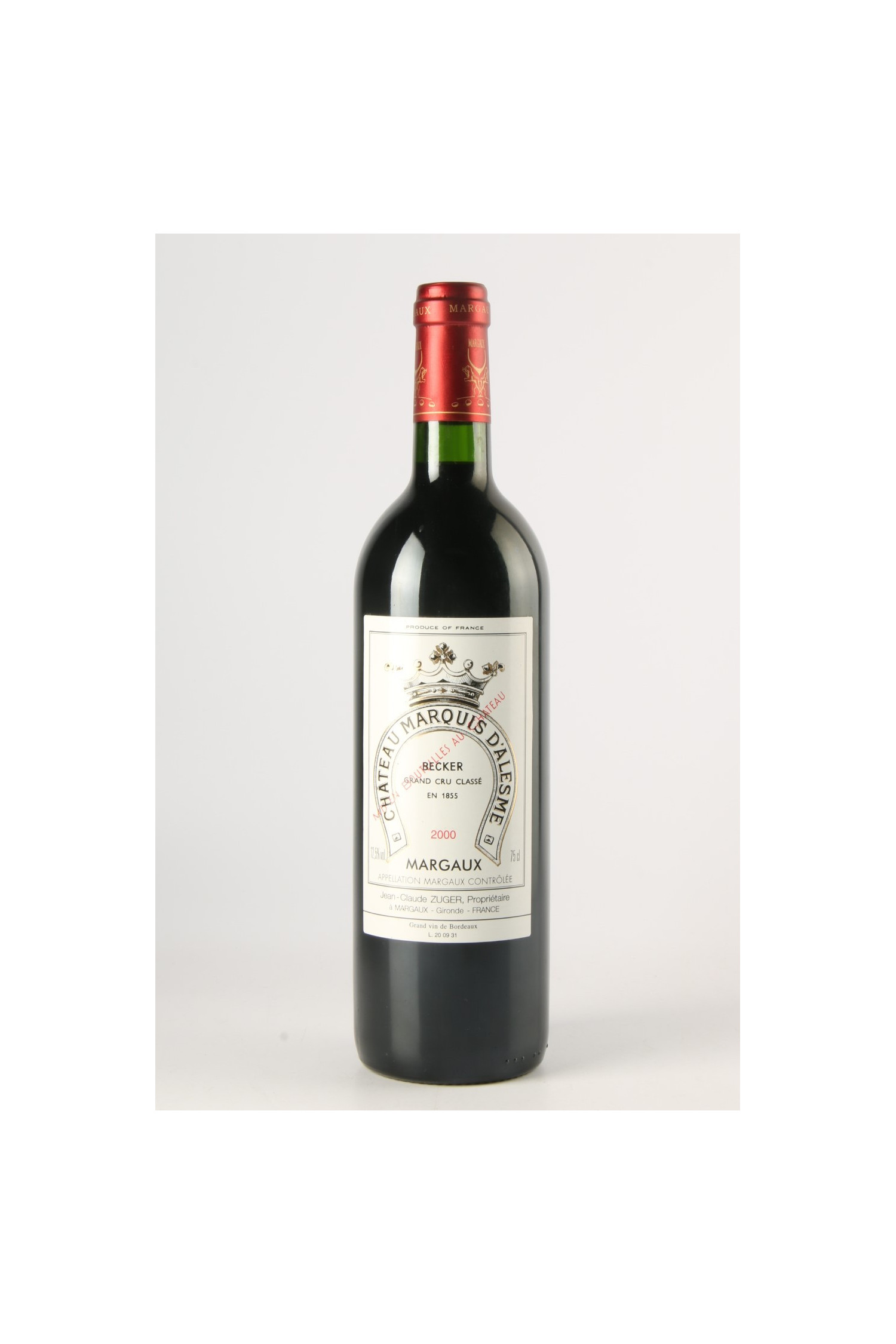 Vin 2000 CHÂTEAU MARQUIS D'ALESME 2000, Margaux. Vin ancien - SoDivin