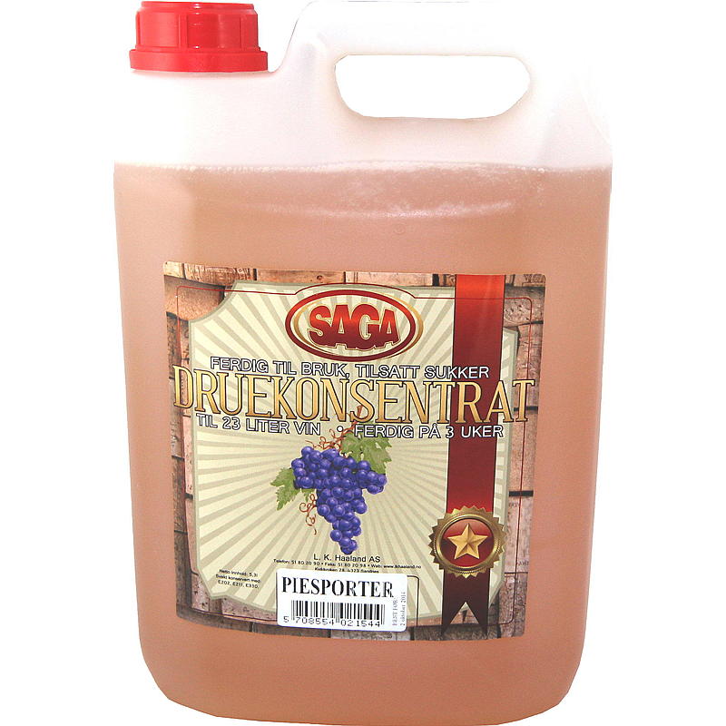 Saga Fruktvin Piesporter m/sukker Saga