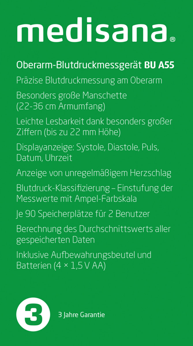 Oberarm-Blutdruckmessgerät A55, 1 St