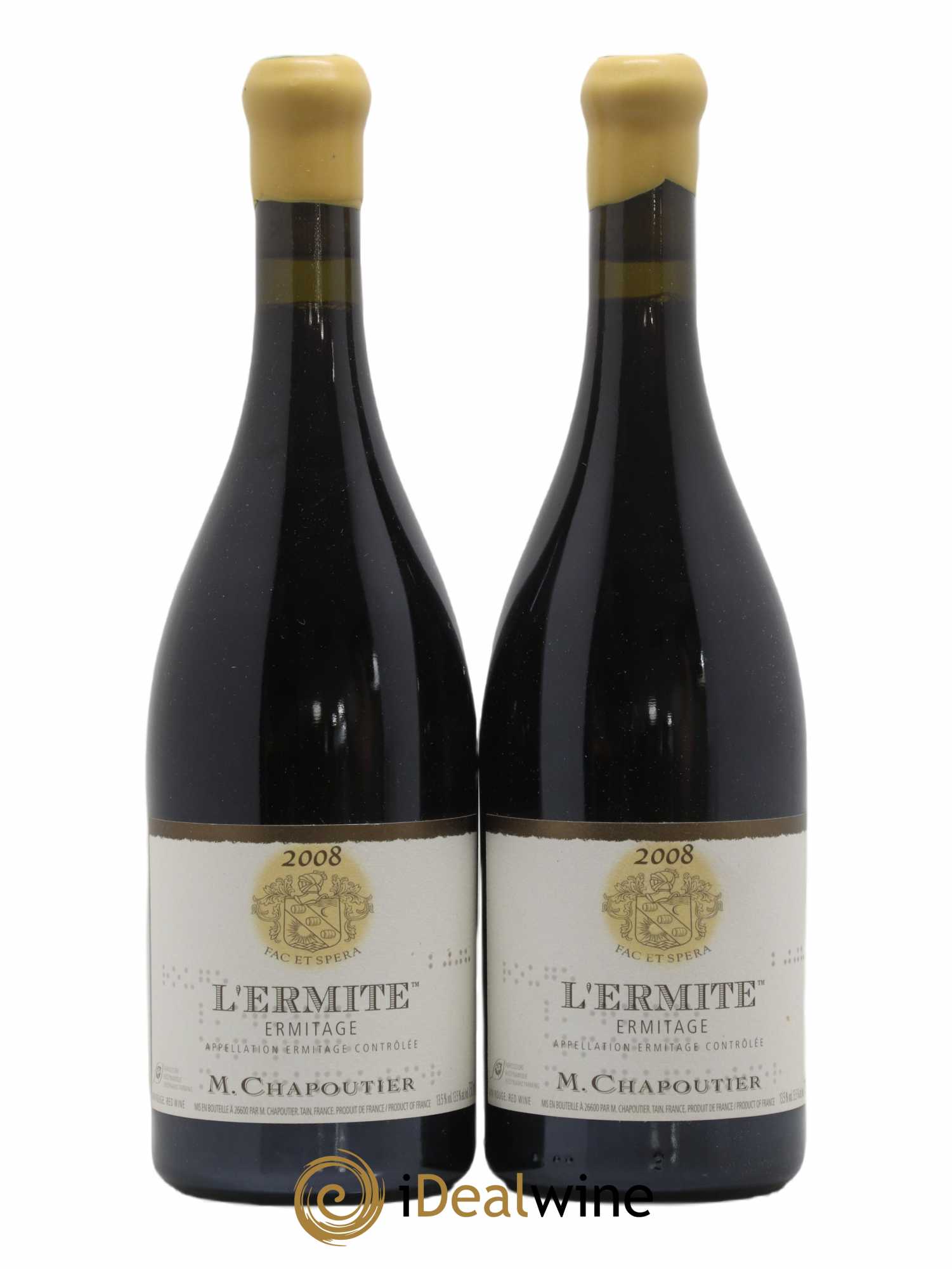 Hermitage Ermitage L'Hermite Chapoutier 2008 - Lot de 2 Bouteilles