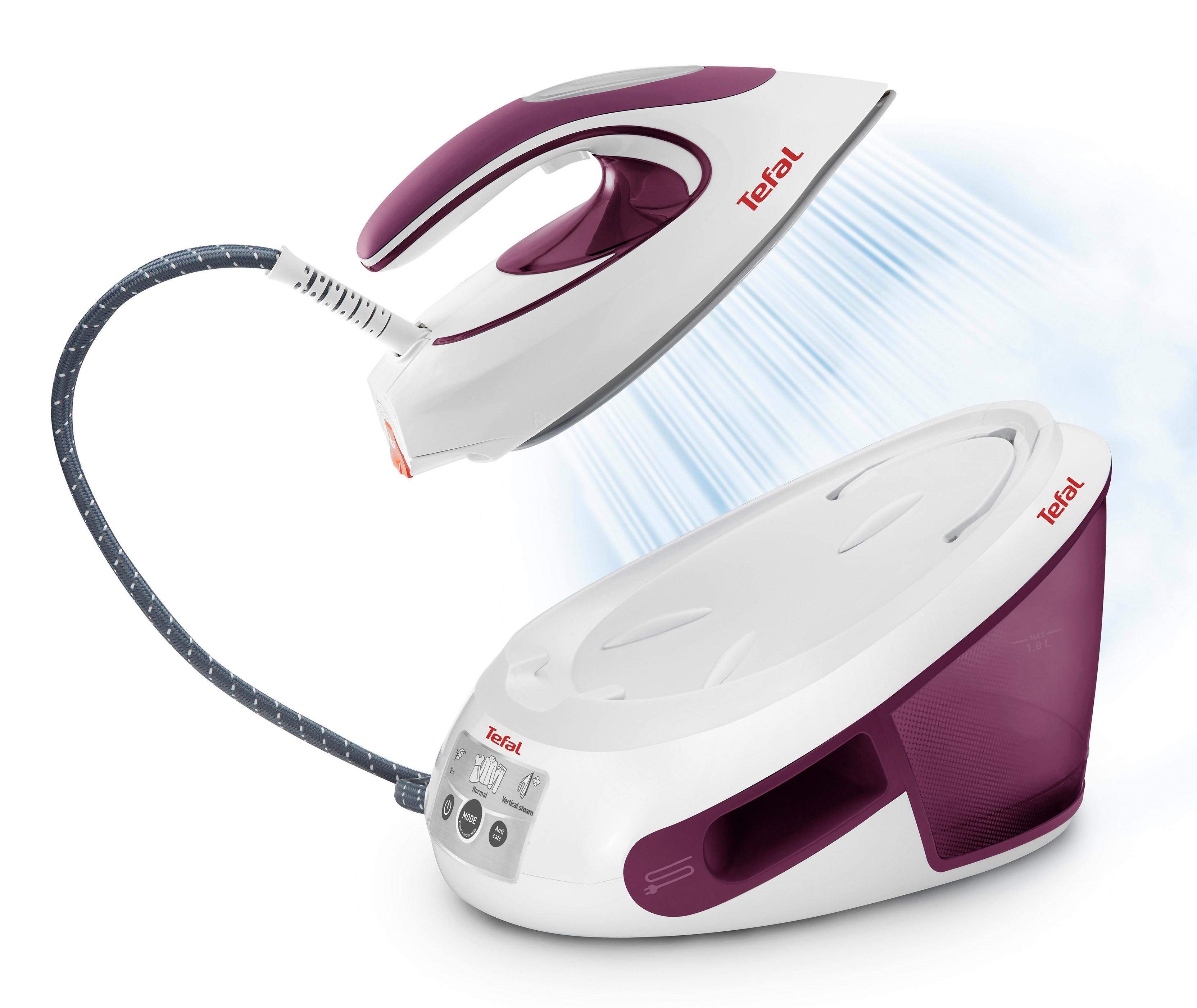 Tefal Dampfbügelstation SV8054 Express Anti-Calc, 1800 ml Wassertank, 2800 W, 6,5-Bar, optimale Dampf-/Temperaturkombi für alle Stoffarten