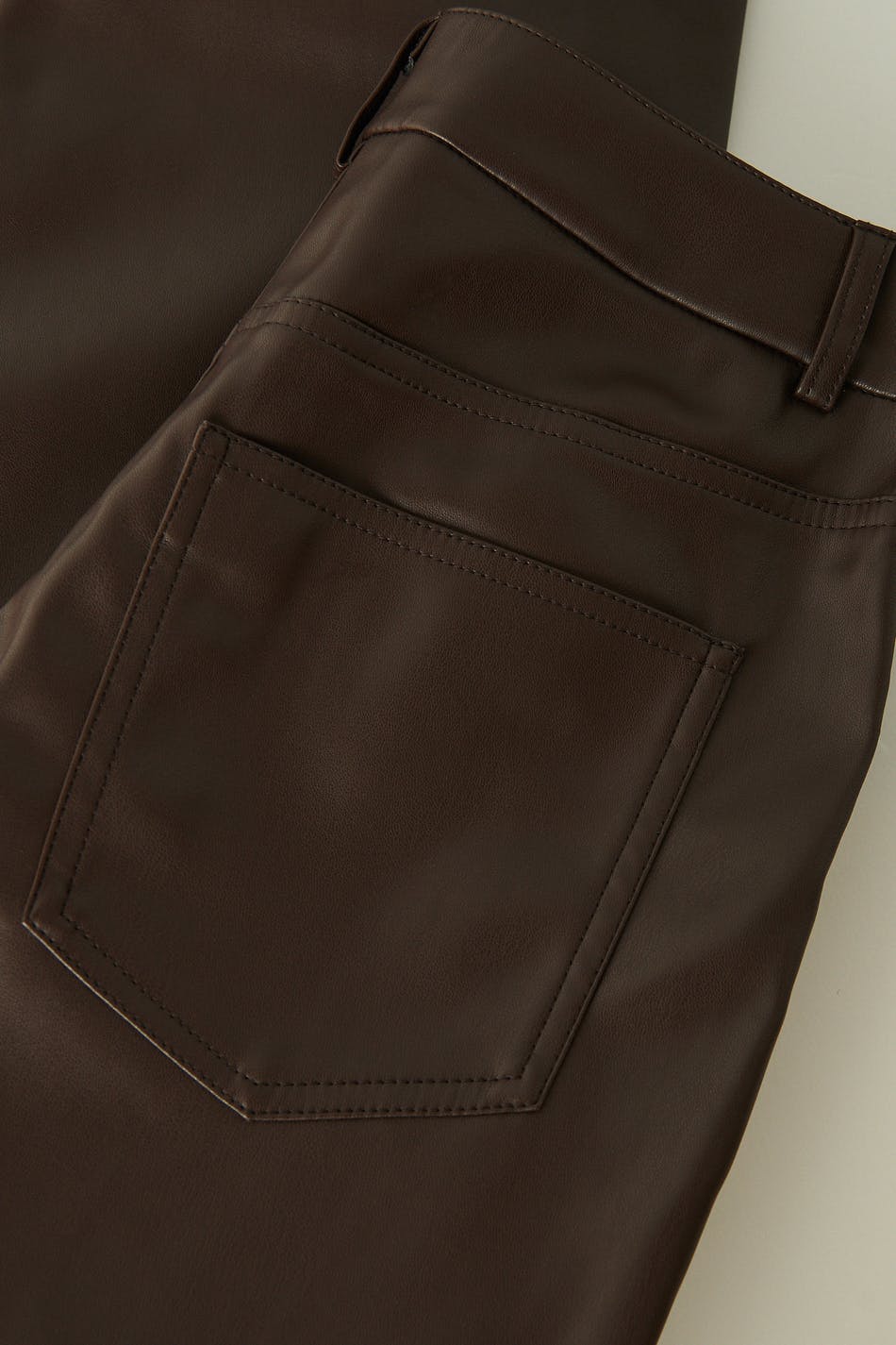 Straight pu trousers