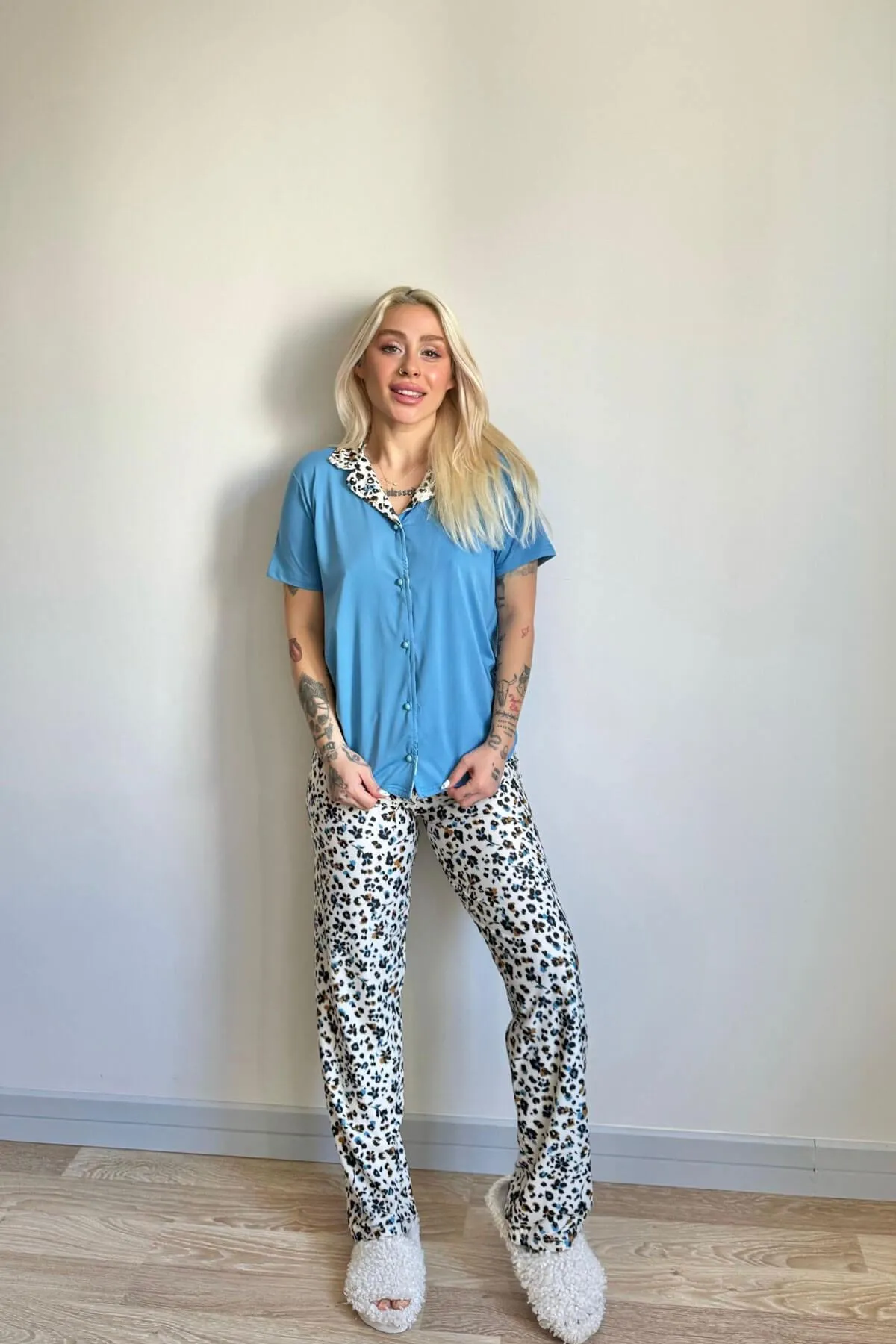 Pijamaevi  Pyjama set - Blau - Unifarben