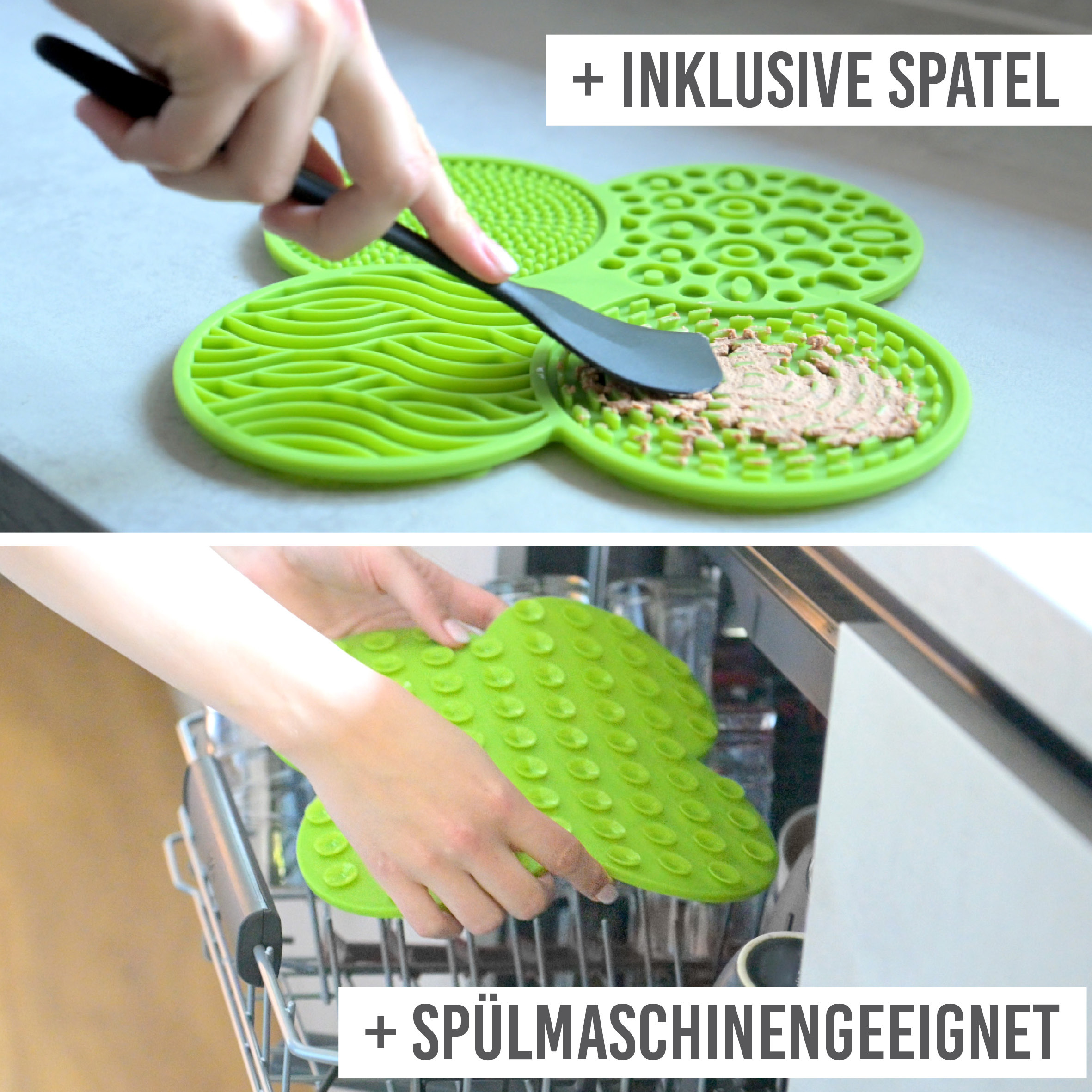 KaraLuna Intelligenzspielzeug KaraLuna Hunde Leckmatte lebensmittelecht I Mit Saugnapf & Spachtel