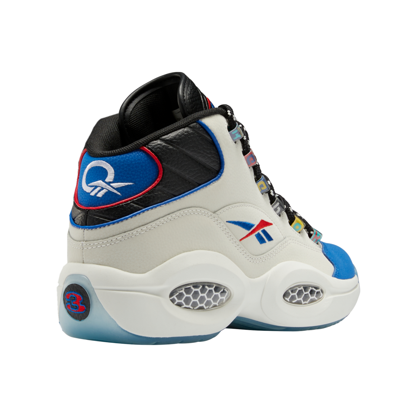 Reebok Question Mid Weiss Schwarz Blau