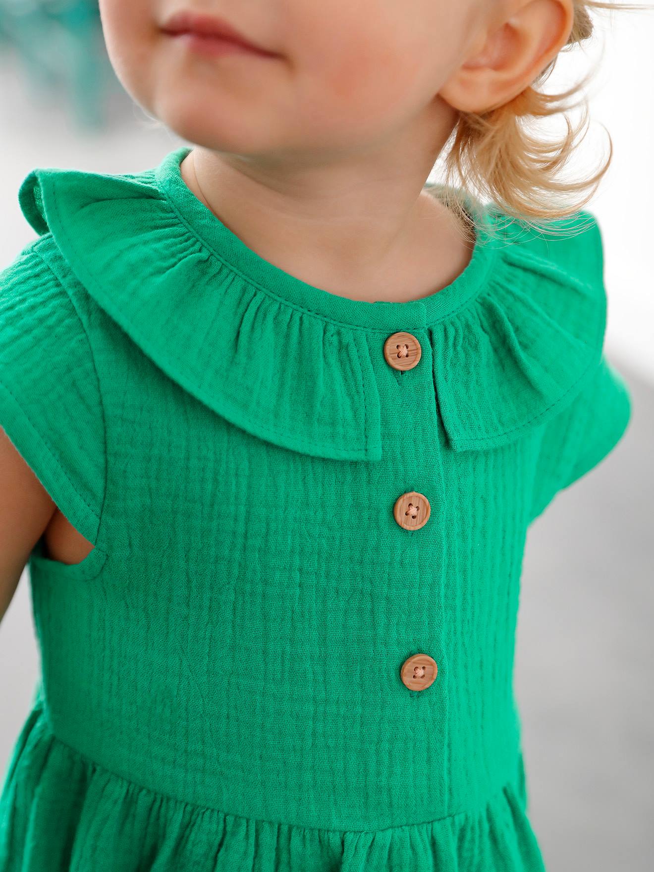 Vertbaudet Mädchen Baby Kleid - grün
