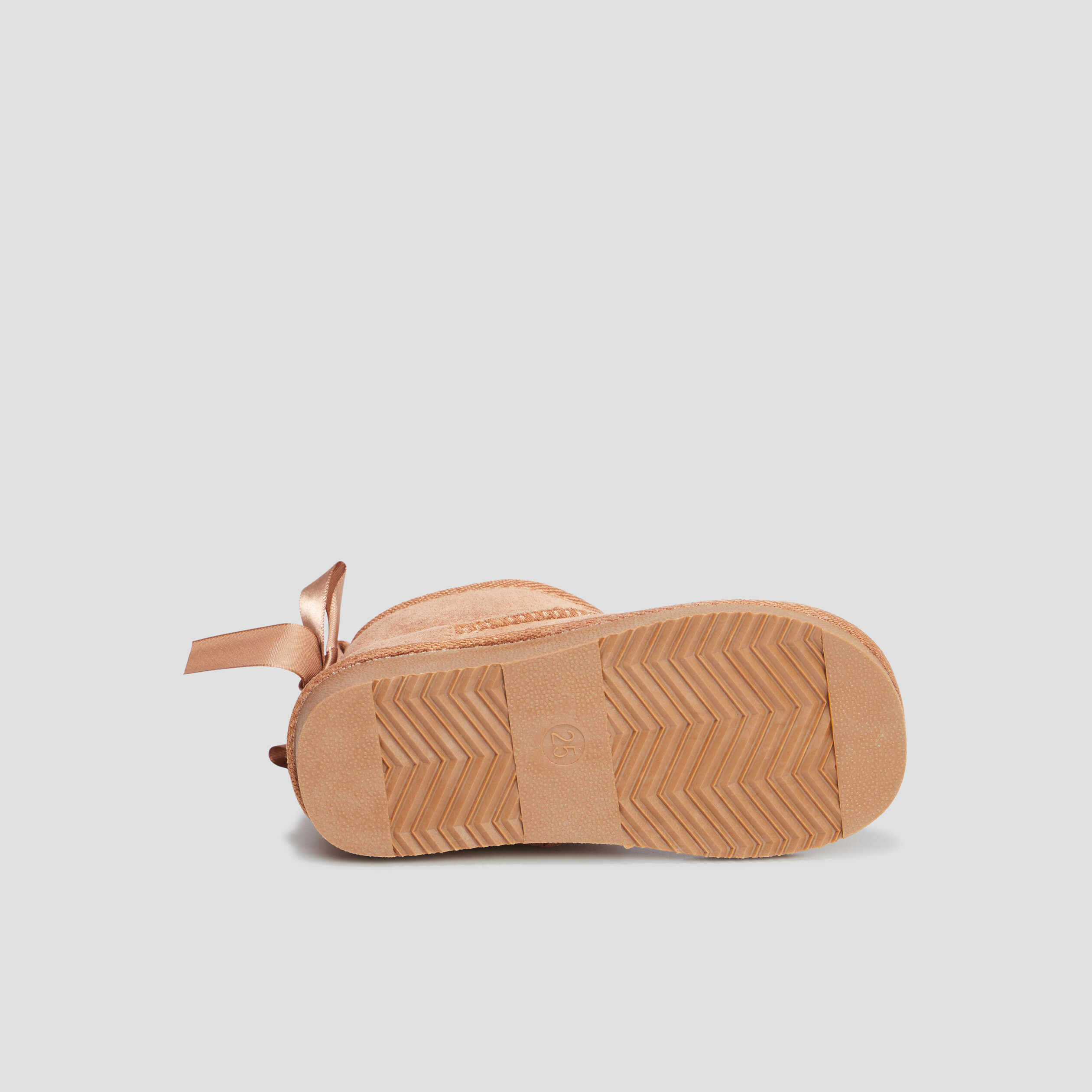 Bottines fourrées avec noeud camel fille | La Halle
