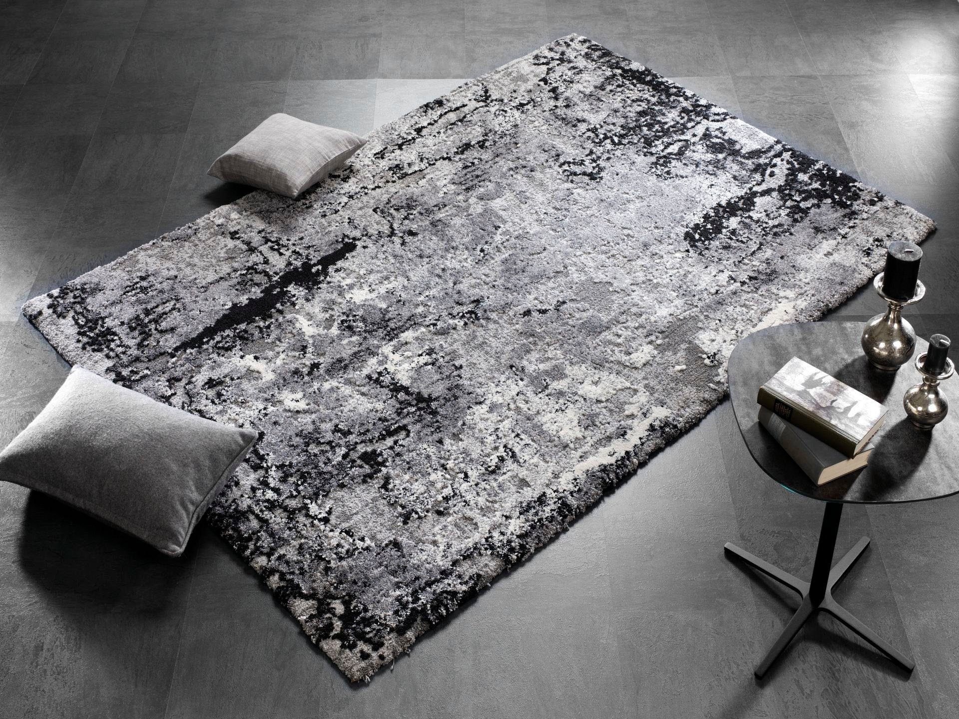 Teppich Juwel Liray, OCI DIE TEPPICHMARKE, rechteckig, Höhe: 20 mm, Kurzflor, Wohnzimmer, Marmor Optik, Hoch Tief Effekt