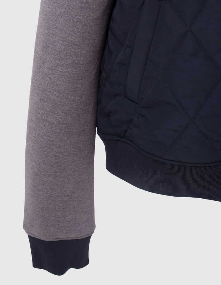 Sous-doudoune marine bi matière esprit teddy Femme