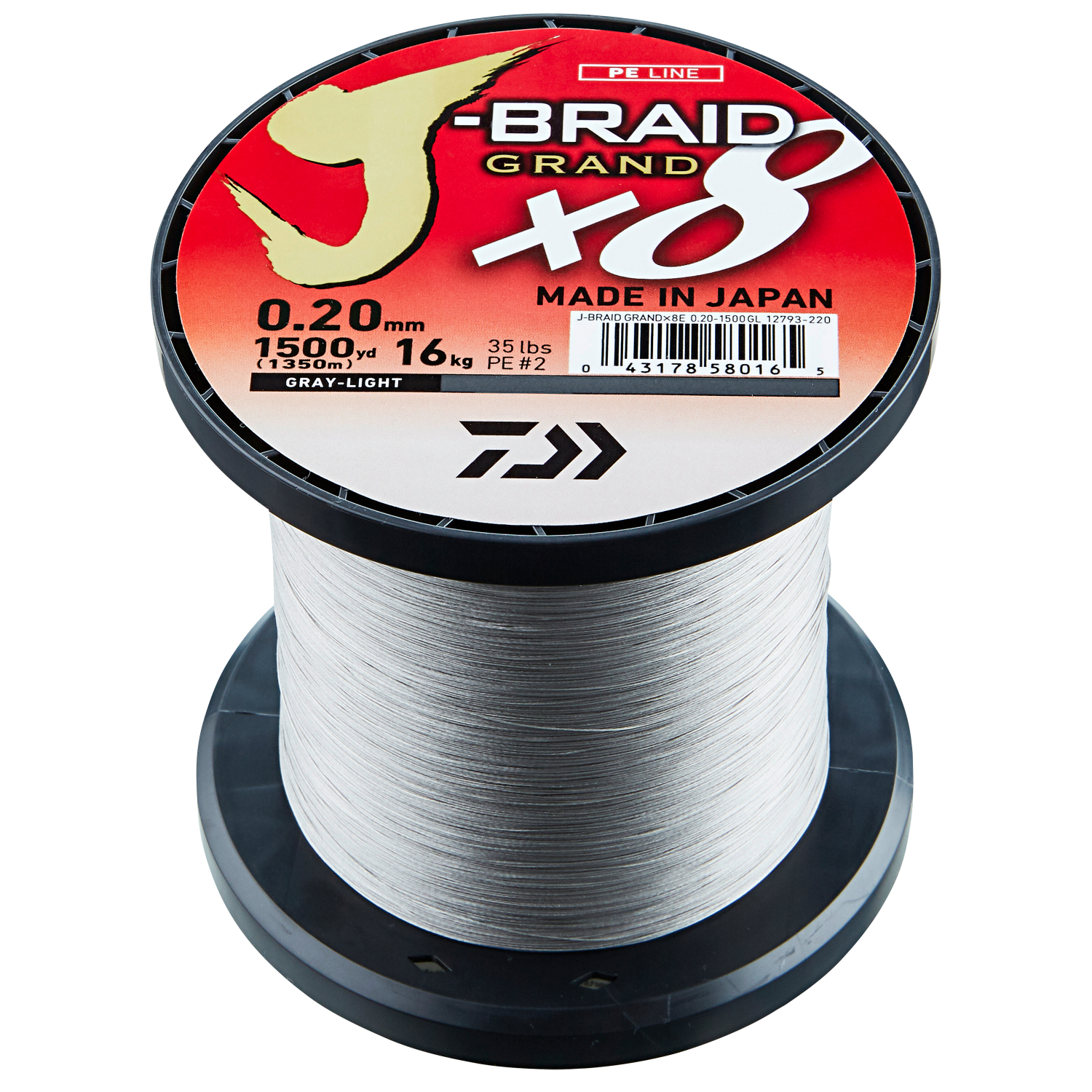 Daiwa Angelschnur J-Braid Grand X8 (hellgrau, 1.350 m)