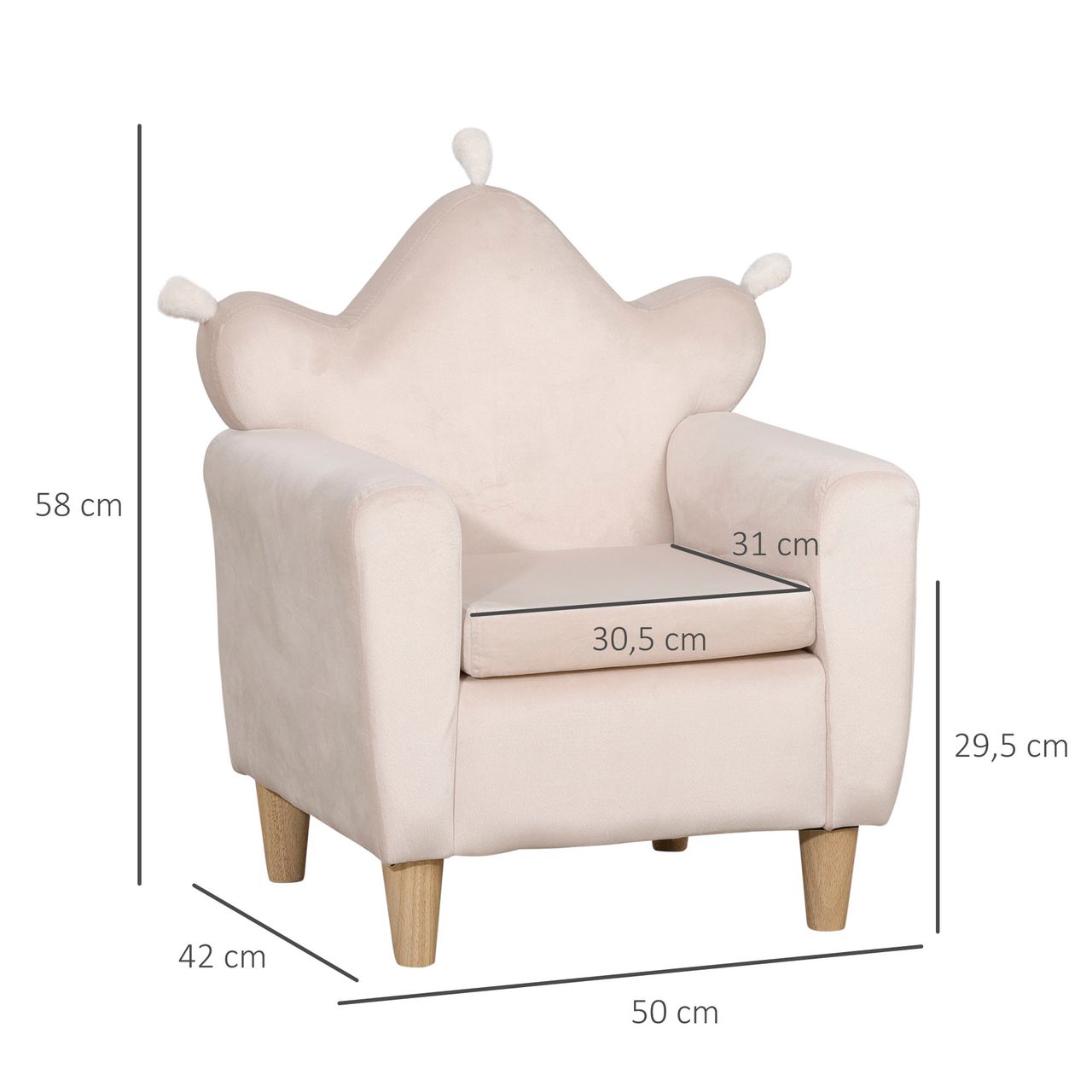 HOMCOM Kindersessel, Kindersofa, Spielsofa, Kinderstuhl für Kinder 3-7 Jahre