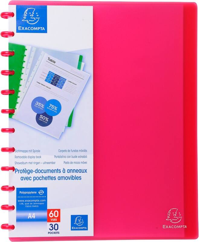 Exacompta Präsentationsmappe 86355E Rot Polypropylen 4 Stück