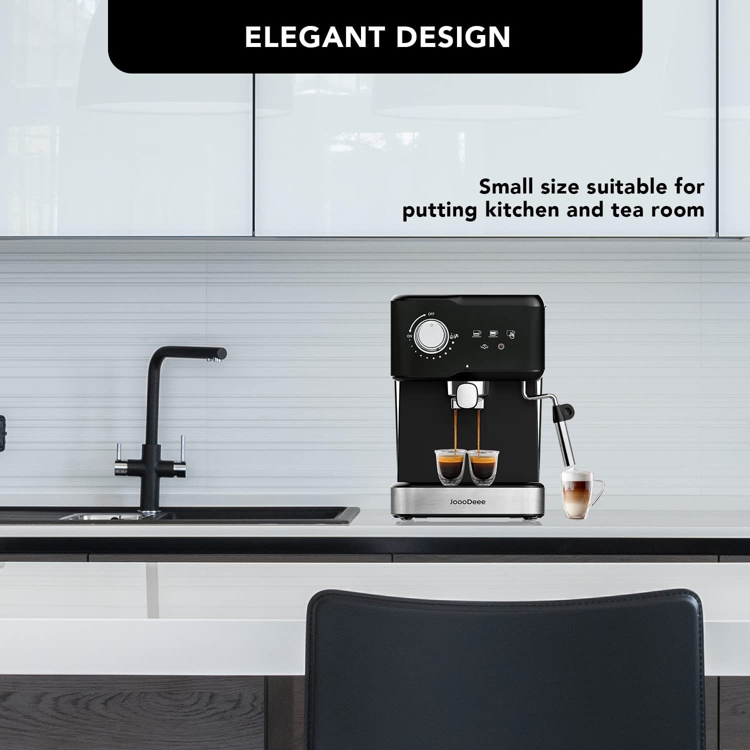 Diyarts Siebträger-/Filterkaffeemaschine, Milchschaumdüse Espressomaschine 15 Bar 950W LED-Touchscreen