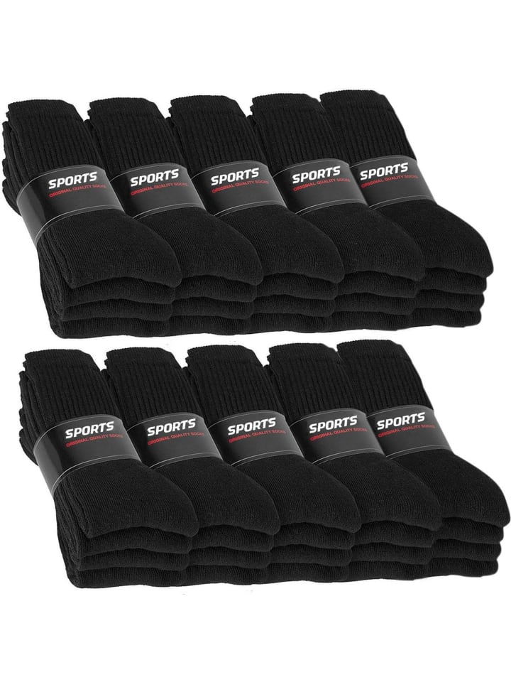 normani 20 Paar Tennis-Socken in Schwarz günstig kaufen