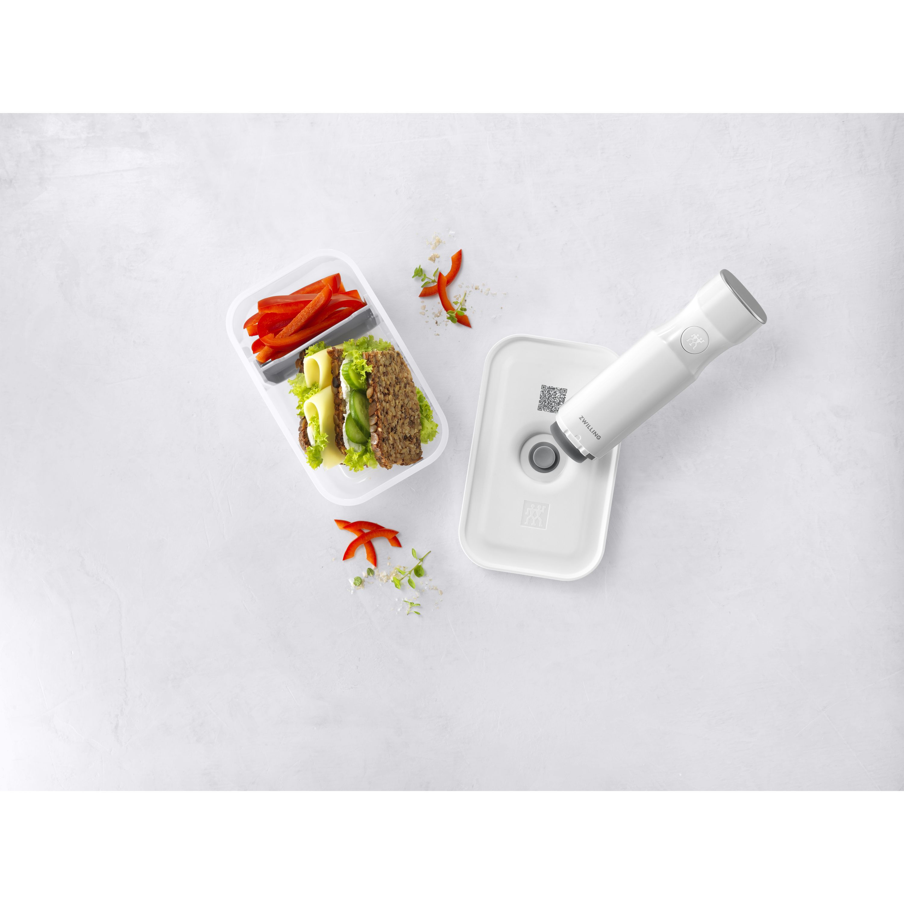 Vakuum Lunchbox M, Kunststoff, Semitransparent-Grau