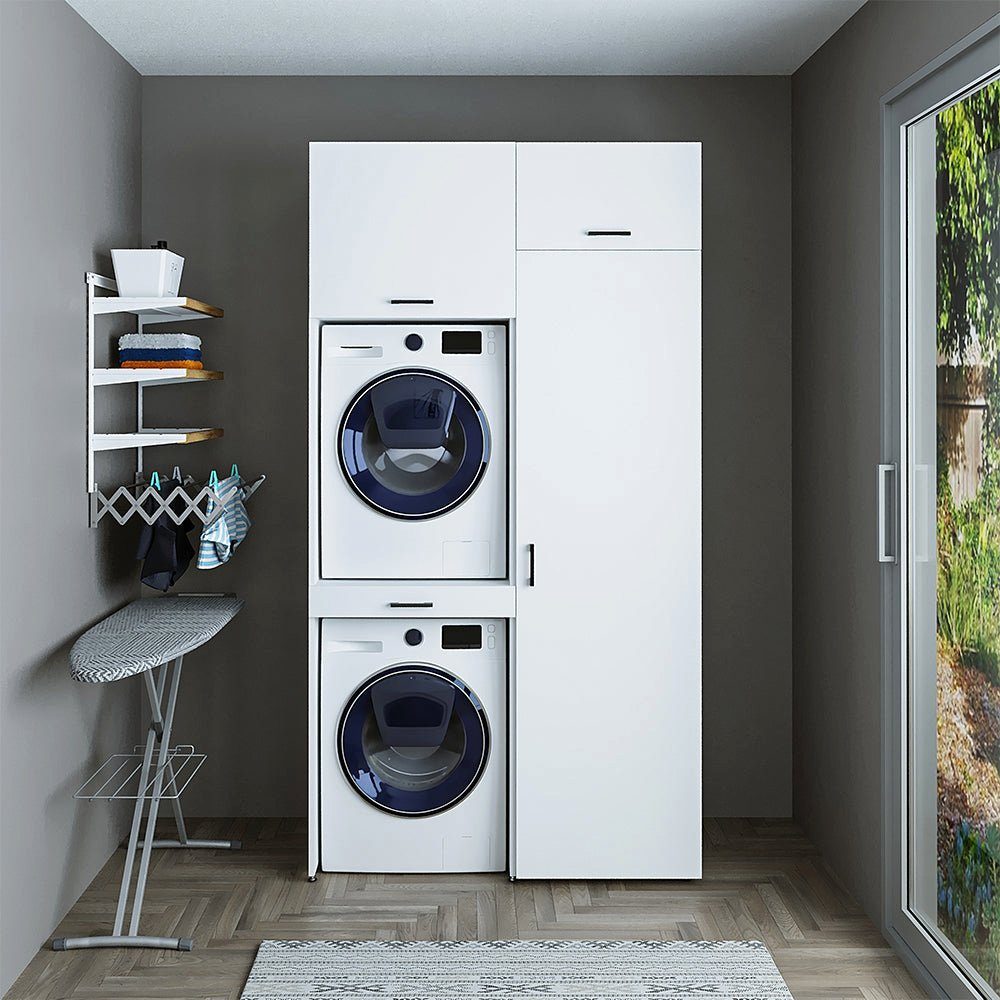 Roomart Waschmaschinenumbauschrank (Waschmaschinenschrank für Trockner und Waschmaschine Überbauschrank)