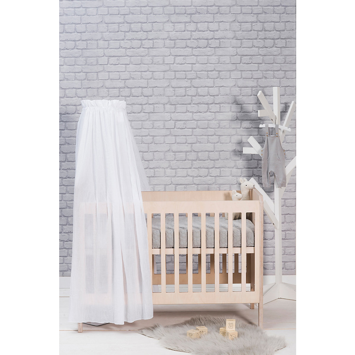 Baldachin Betthimmel Vintage 155 cm soft grey