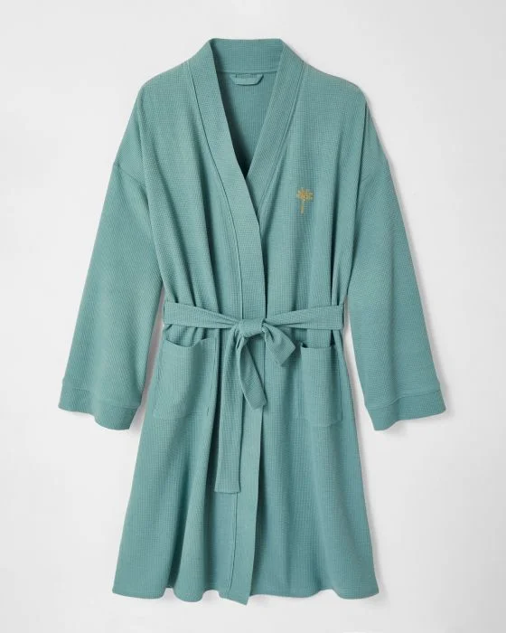 Robe de chambre maille gaufrée polyester recyclé