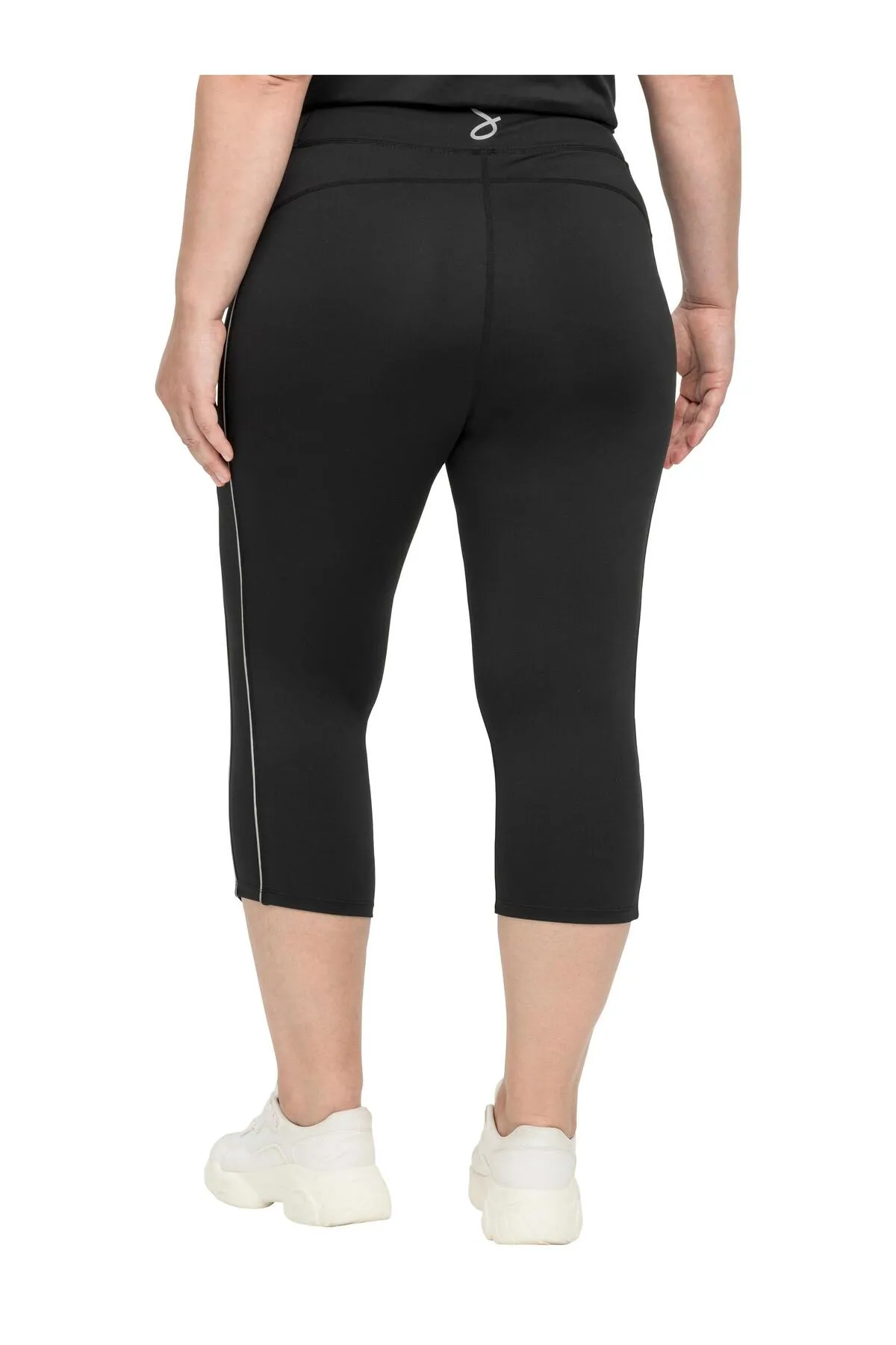 Sheego  Sport-Leggings - Schwarz - Mittlerer Bund