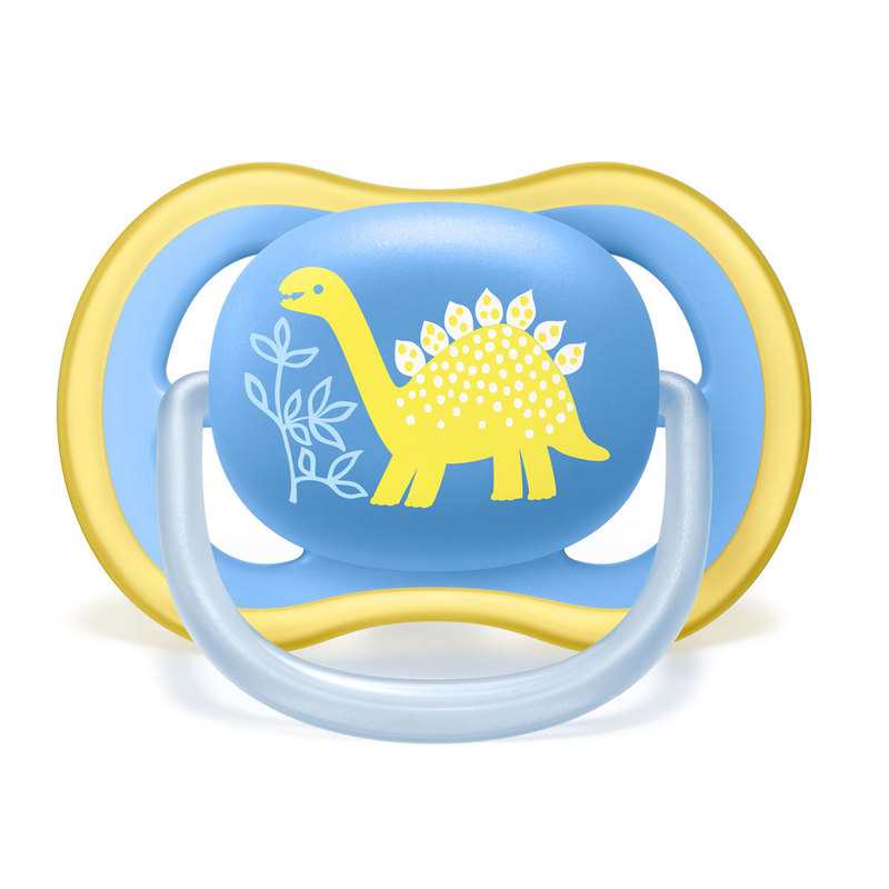 Lot de 2 sucettes Ultra Air animaux bleu et jaune 18 mois et + Avent