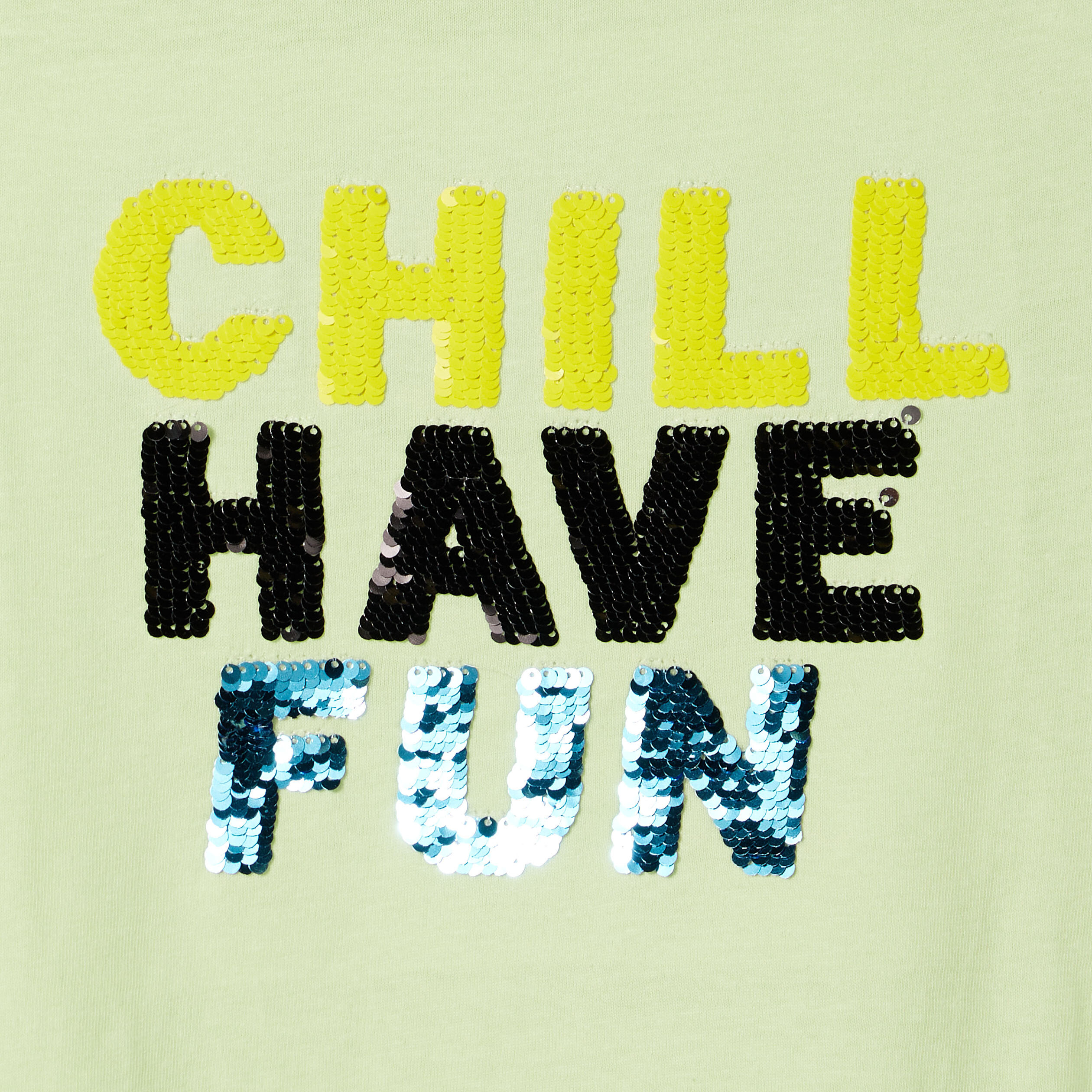T-shirt manches courtes sequins vert garçon | La Halle