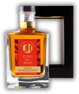 J.H. Whisky Masterblend 42% J.H. Whisky Masterblend 42% Eine Blended Malt-Kreation anlässlich des 25-jährigen Bestehens der Brennerei. Alter 6 J. - 0,5	 Liter - Vol 42%