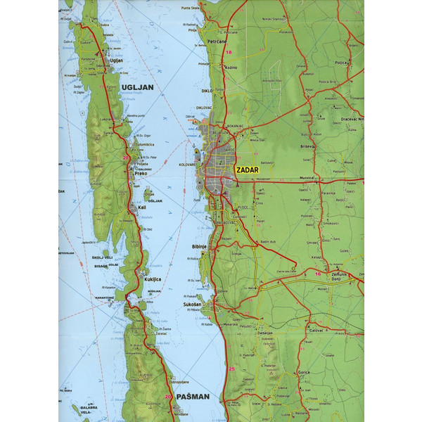 Dalmatinische Küste Nord 1:100 000 - Straßenkarte