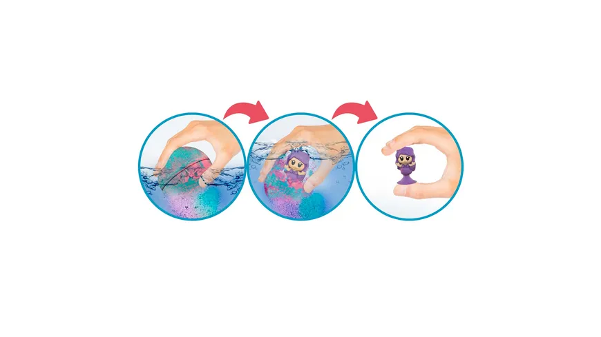 CRAZE - INKEE Mermaid Badekugel mit Erdbeerduft - mit Überraschung (1 von 6 Saugnapf-Figuren) 80 g