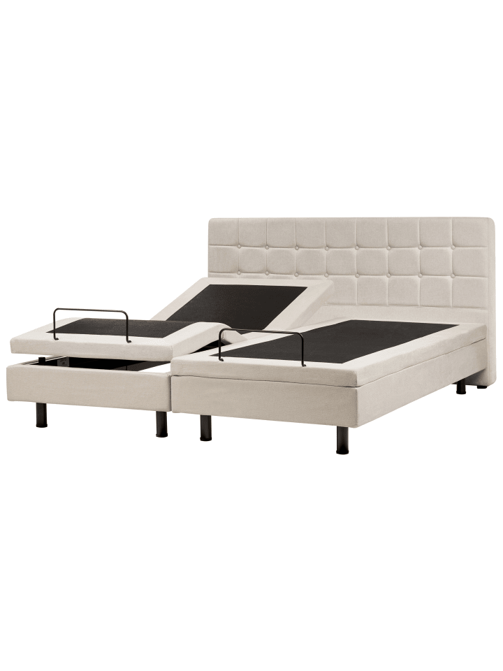 Beliani Doppelbett DUKE in Beige - (W) 181 x (H) 102 x (L) 216 cm günstig kaufen onesize