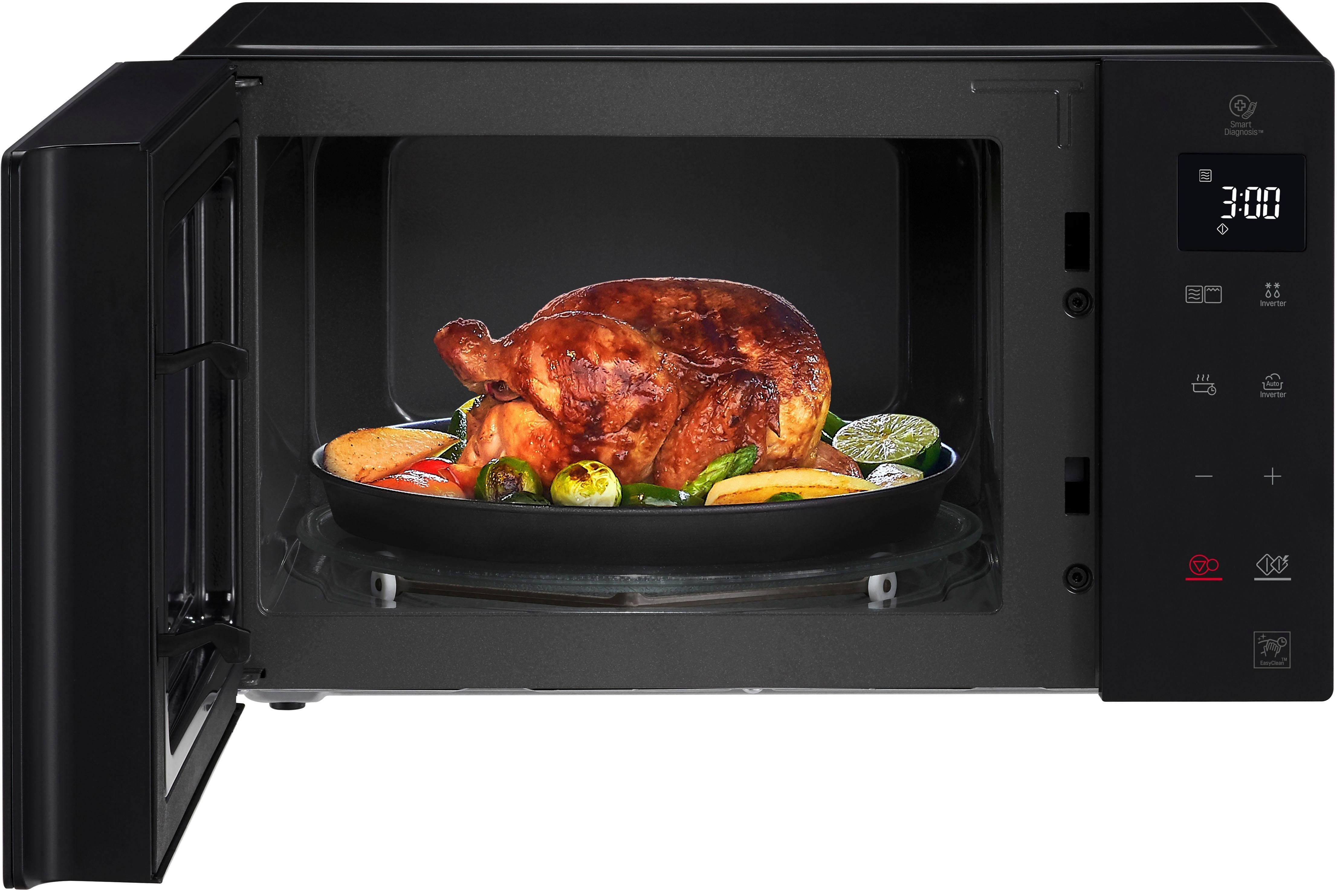 LG Mikrowelle MH 6535 GIS, Grill, 25 l, Smart Inverter Technologie, echte Glasfront
