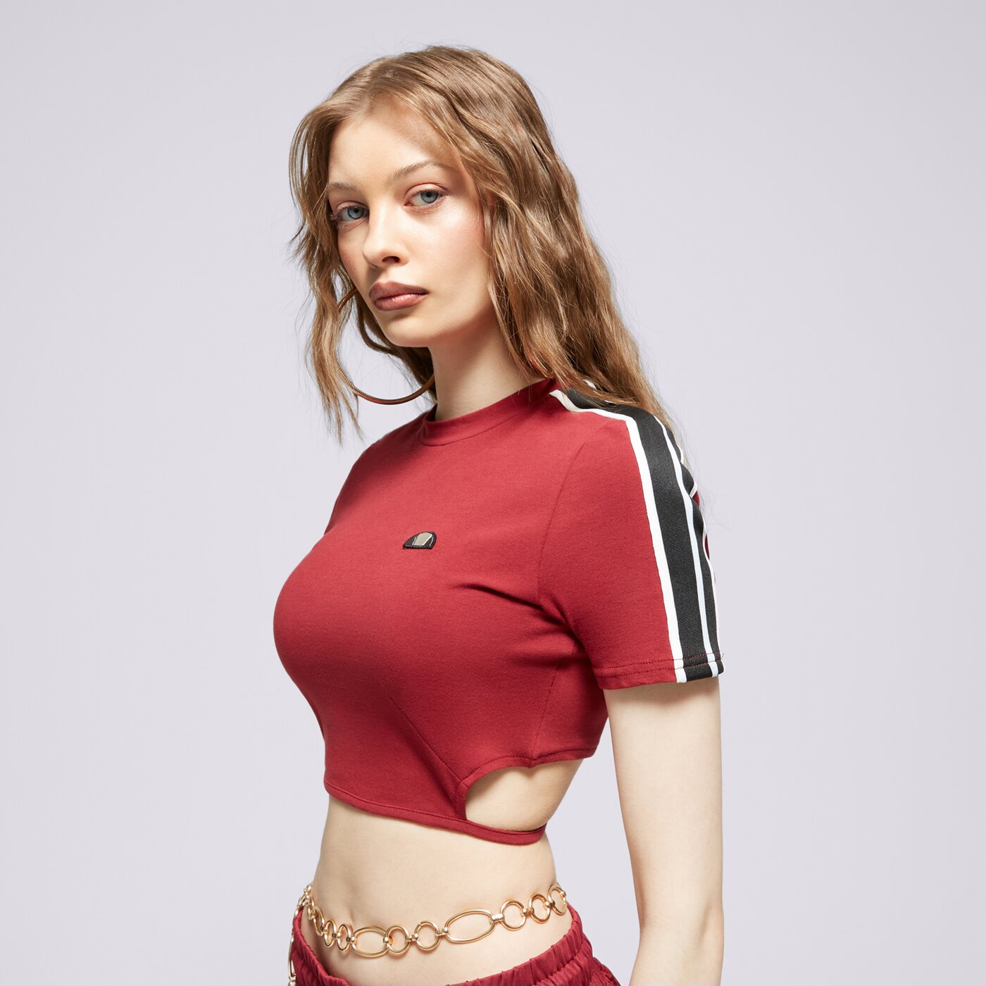 ELLESSE T-SHIRT MALDONADO CROPPED T-SHIRT BRGND Dunkelrot