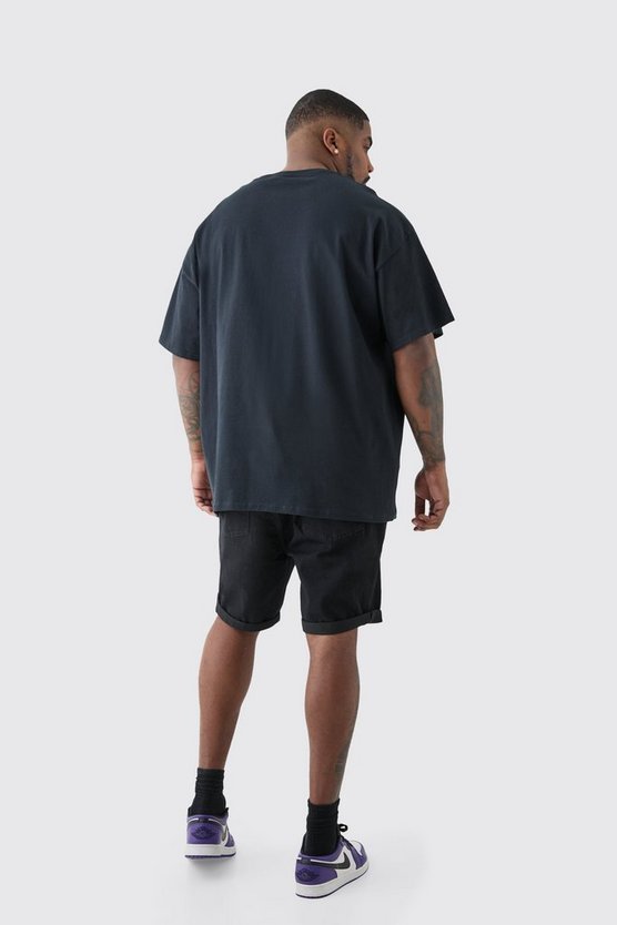 Plus schwarzes T-Shirt mit Rick and Morty Print