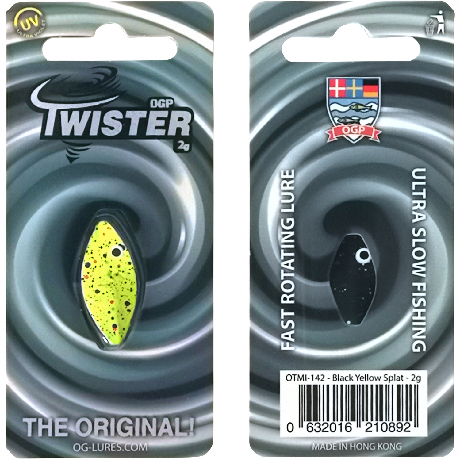 OGP Inline-Köder Twister (Black Yellow Splat)