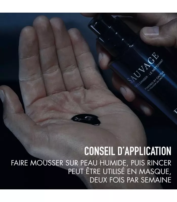 SAUVAGE Le Nettoyant - Nettoyant visage - charbon noir et cactus