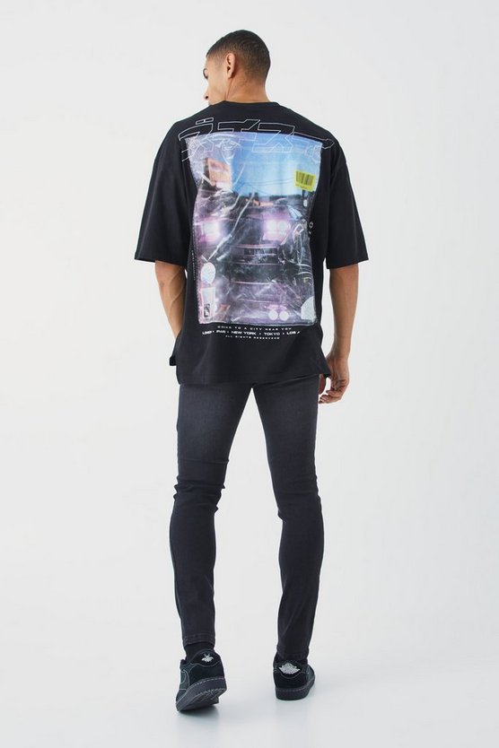 Skinny Stretch Jeans mit Riss am Knie