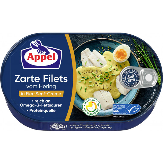 Appel zarte Heringsfilets in Eier-Senf-Creme 200G