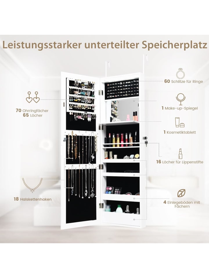 COSTWAY Schmuckschrank in Weiß günstig kaufen 120 cm
