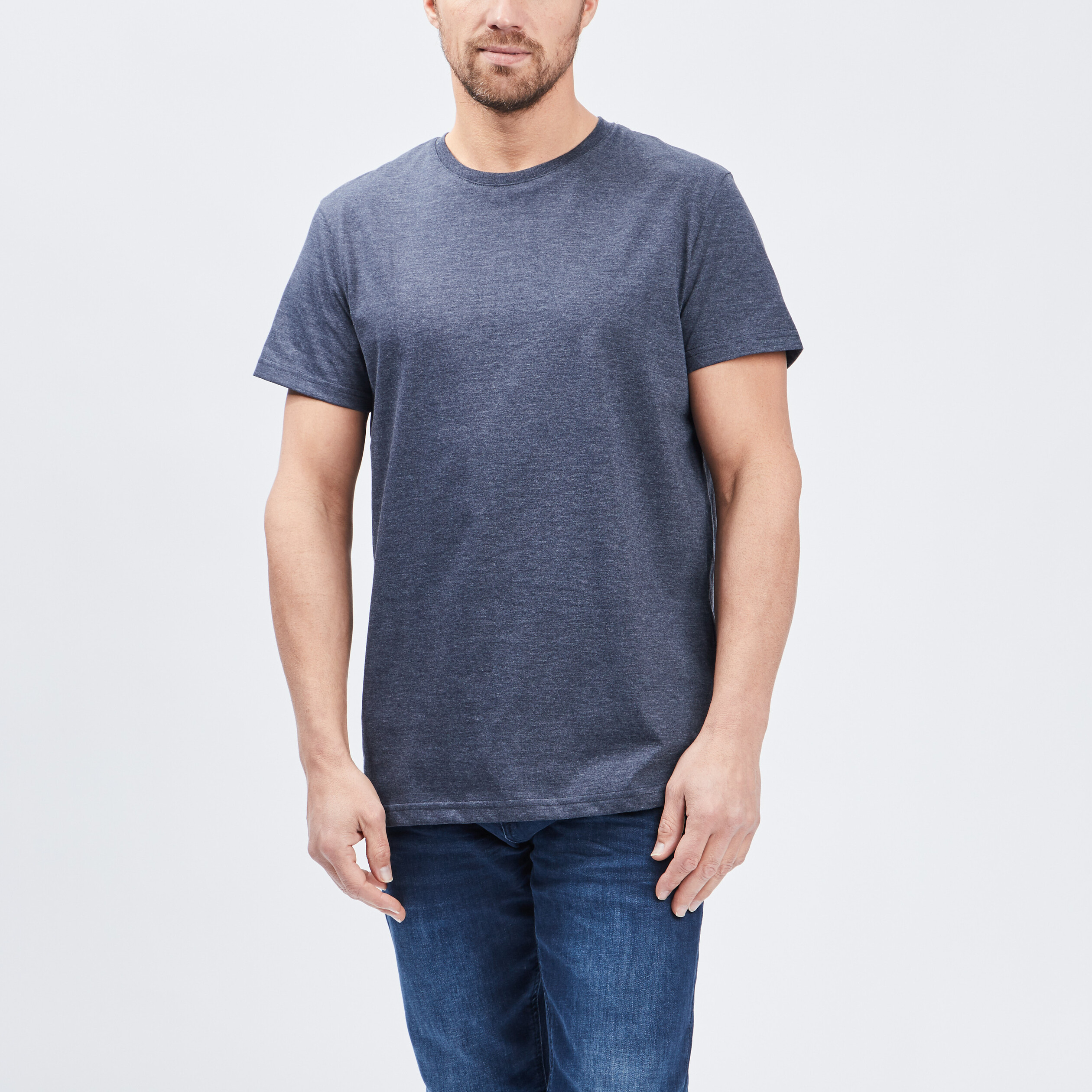 T-shirt droit manches courtes bleu homme | La Halle